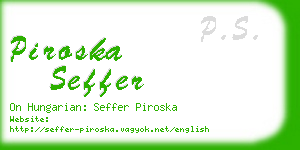 piroska seffer business card